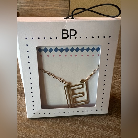 BP. Nordstrom Initial “E” Pendant Necklace, NWT - Picture 1 of 4